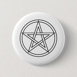 Black Pentacle 6 Cm Round Badge