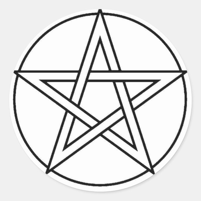 Black Pentacle Classic Round Sticker (Front)