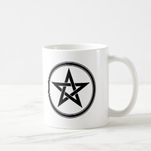 black pentacle coffee mug