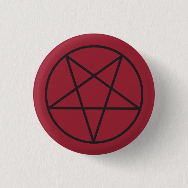Black Pentagram 3 Cm Round Badge (Front)
