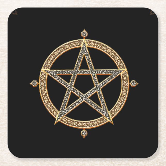 Black Pentagram Coasters (Front)