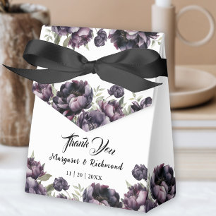 Black Peonies Floral Vintage Gothic Wedding Favour Box