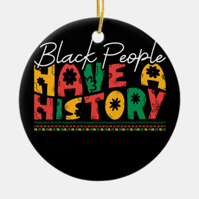 black_people_have_a_history_02 ceramic tree decoration (Front)