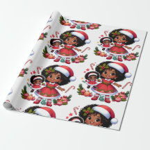 Black People Wrapping Paper - A Girl and Her Doll