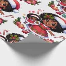 Black People Wrapping Paper - A Girl and Her Doll