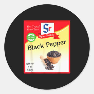 Black Pepper Condiment Costume Holiday Sce Group C Classic Round Sticker