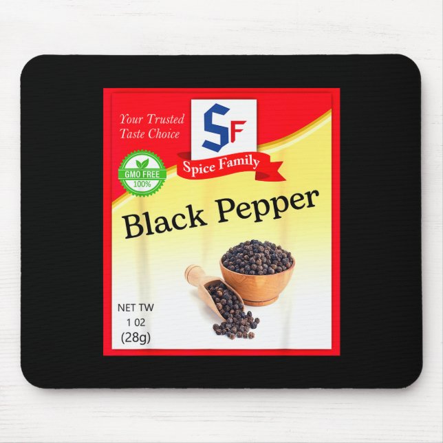 Black Pepper Condiment Costume Holiday Sce Group C Mouse Mat (Front)