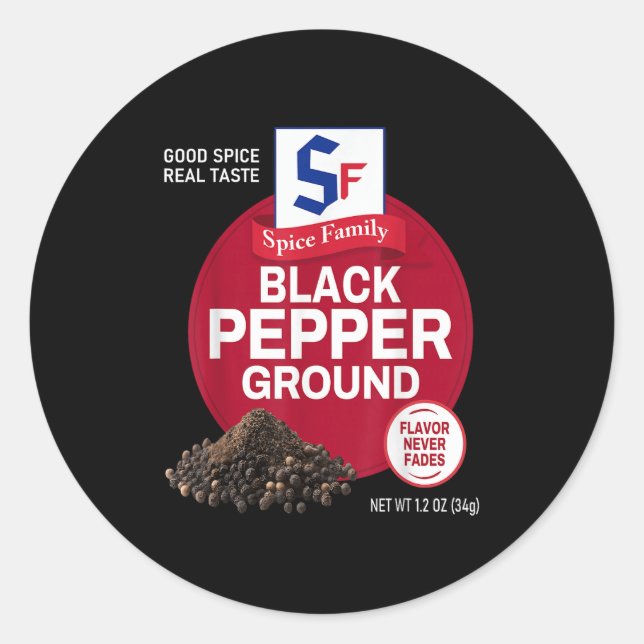 Black Pepper Ground Sce Group Family Matching Hall Classic Round Sticker (Front)