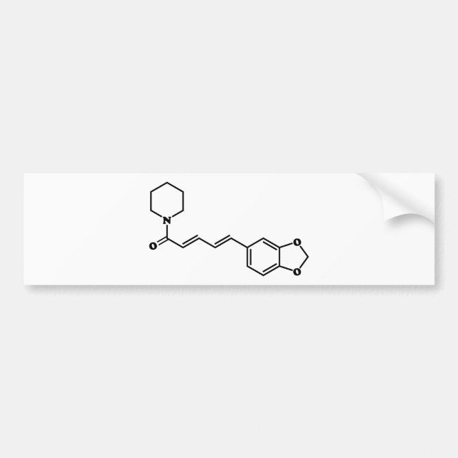 Black Pepper Piperine Molecular Chemical Formula Bumper Sticker (Front)