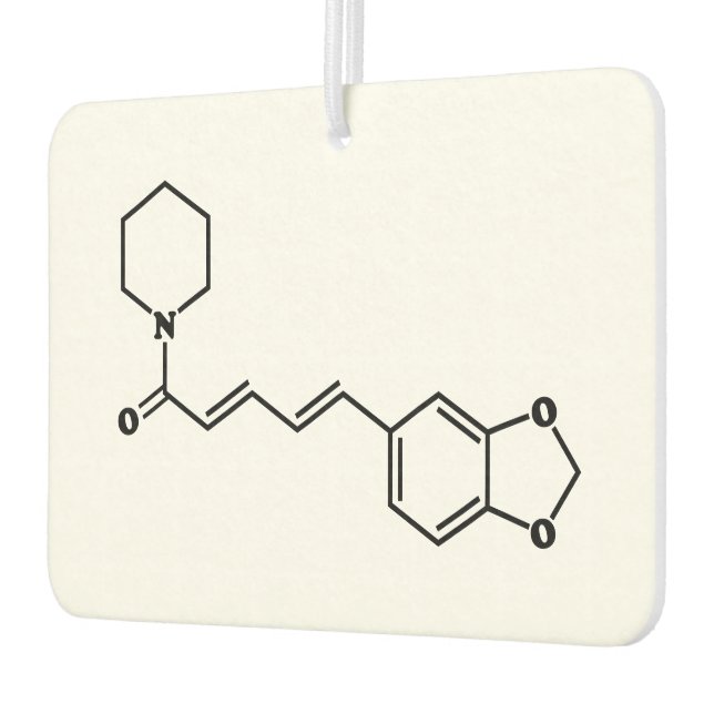 Black Pepper Piperine Molecular Chemical Formula Car Air Freshener (Left)