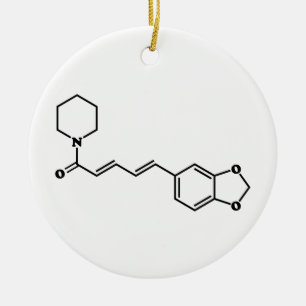 Black Pepper Piperine Molecular Chemical Formula Ceramic Tree Decoration
