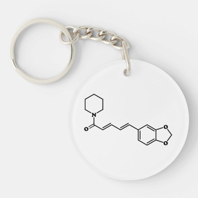 Black Pepper Piperine Molecular Chemical Formula Key Ring (Front)