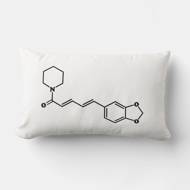 Black Pepper Piperine Molecular Chemical Formula Lumbar Cushion (Front)