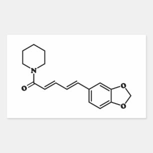 Black Pepper Piperine Molecular Chemical Formula Rectangular Sticker