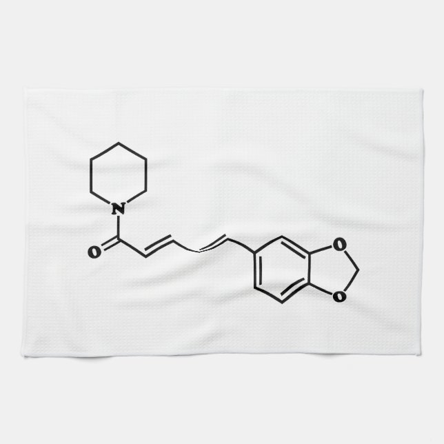 Black Pepper Piperine Molecular Chemical Formula Tea Towel (Horizontal)