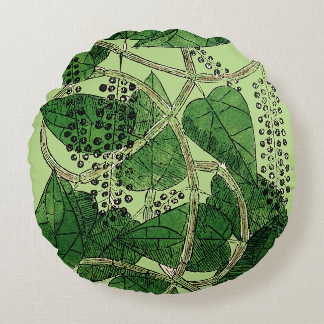Black Pepper Plant, 1578 Round Cushion (Front)