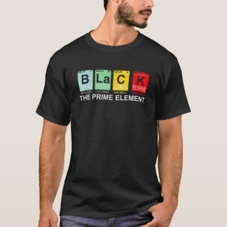 Black Periodic Table The Prime Element Black Histo T-Shirt
