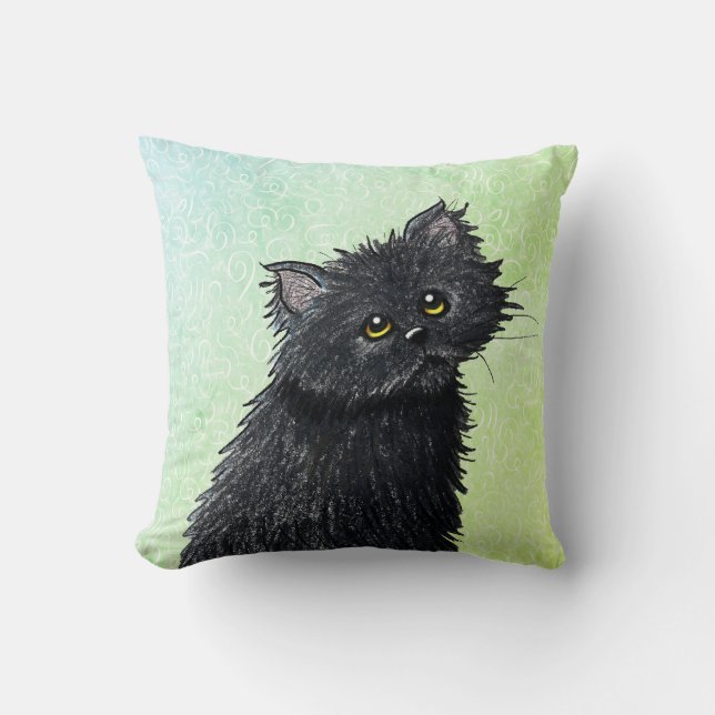 Black Persian Cat Cushion (Front)