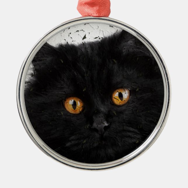 Black Persian Face Metal Tree Decoration (Front)