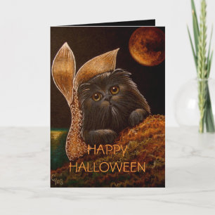 BLACK PERSIAN MERCAT - HALLOWEEN Card