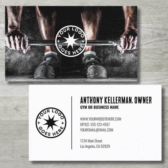 Black Personal Trainer Business Card (Black Unique Fitness Exercise Personal Trainer Gym Business Card)