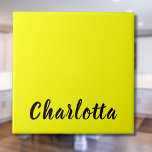 Black Personalise Name | Neon Yellow Colour Tile<br><div class="desc">Black Personalise Calligraphy Name | Neon Yellow Colour.</div>