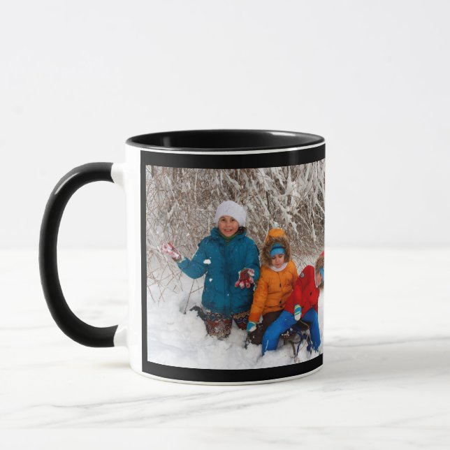 Black Personalise Photo Template Gift Coffee Mug (Left)