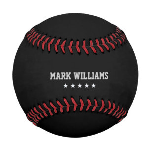 black personalised baseball