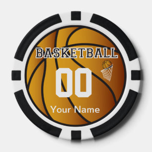 Black Personalised Basketball Poker Chips