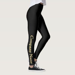 Black Personalised Business Company Name Website Leggings