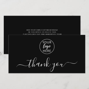 Black Personalised Business Thank You Card