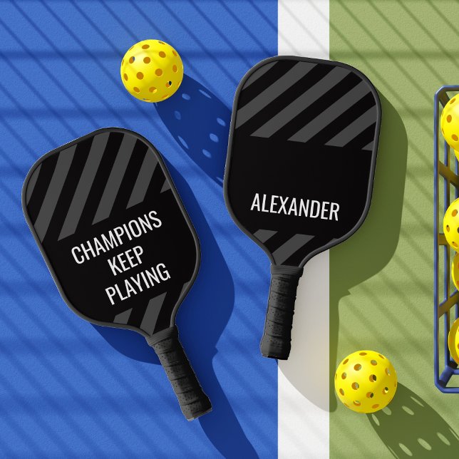 Black Personalised Custom Text Pickleball Paddle (Creator Uploaded)