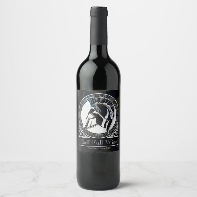 Black Personalised Family Wine Bottle Label (Front)