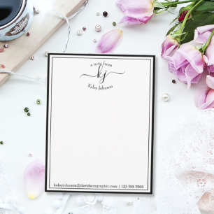 Black Personalised   From The Desk Of Note Card