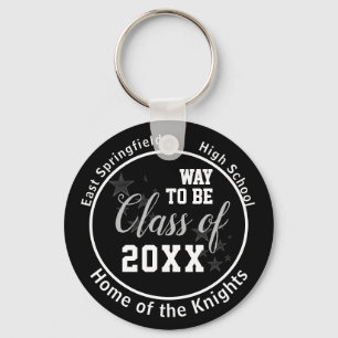 Black Personalised High School Class of 2023 Key Ring