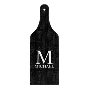 Black Personalised Monogram and Name Cutting Board
