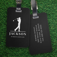 Black Personalised Monogram Golfer