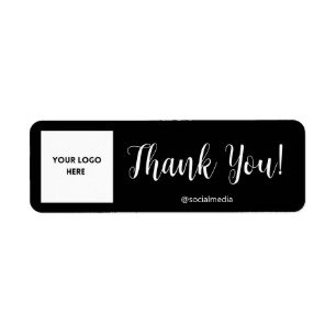Black Personalised Thank You Label