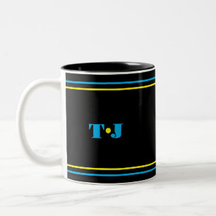 Black Personalised  Two-Tone Coffee Mug