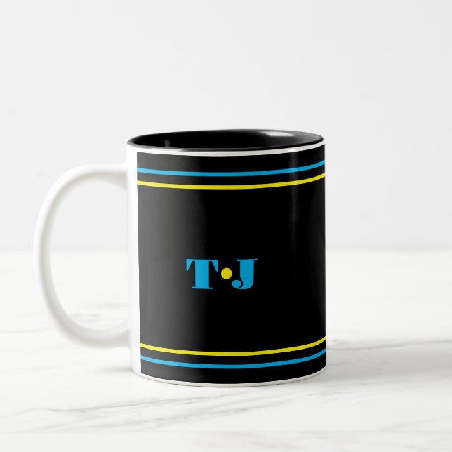 Black Personalised  Two-Tone Coffee Mug (Left)