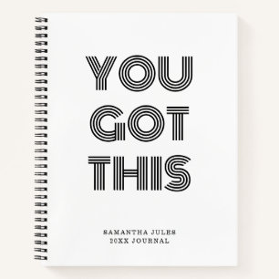 Black Personalised YOU GOT THIS Motivational Notebook