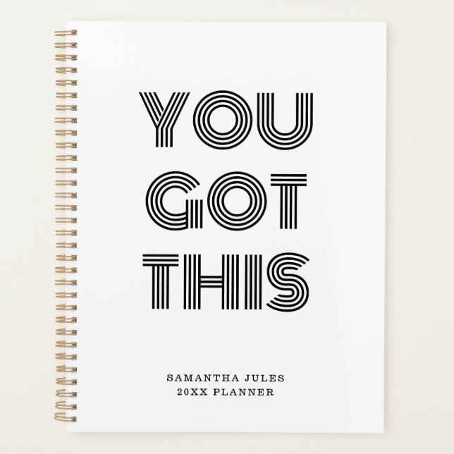 Black Personalised YOU GOT THIS Motivational    Pl Planner (Front)