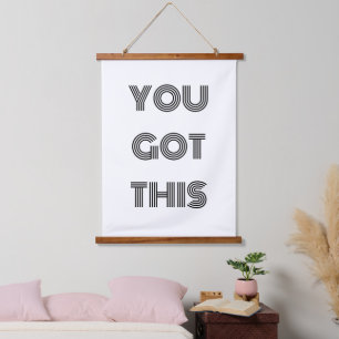 Black Personalised YOU GOT THIS Motivational  Post Hanging Tapestry