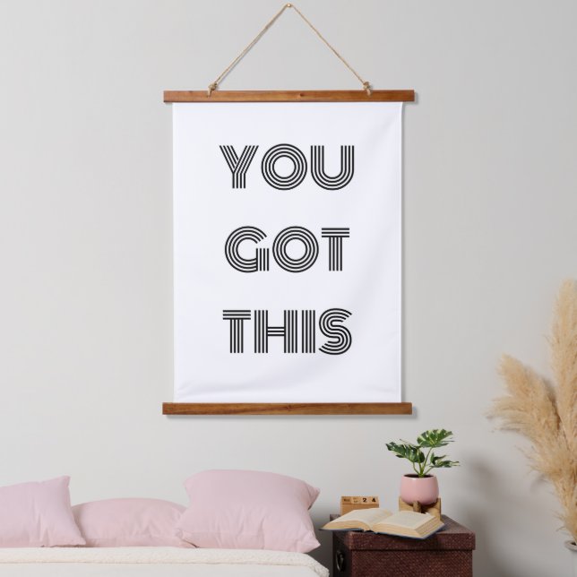 Black Personalised YOU GOT THIS Motivational  Post Hanging Tapestry (Bedroom)