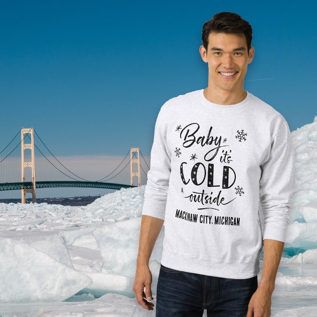Black Personalized Baby It's Cold Outside Holiday Sweatshirt (Creator Uploaded)
