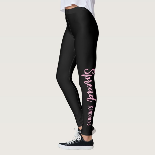 Black Personalized Leggings Spread Kindness (Left)