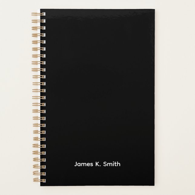 Black Personalized Men's Planner (Front)