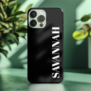 Black personalized name simple iPhone 13 pro max case