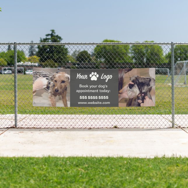 Black Pet Business Banner with 2 Photos and Logo (Insitu)