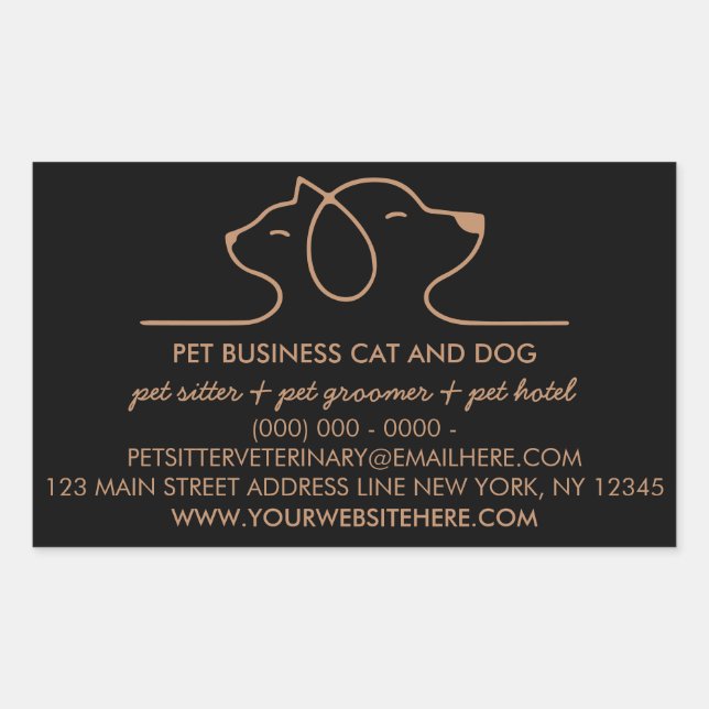Black Pet First Aid Class Rectangular Sticker (Front)